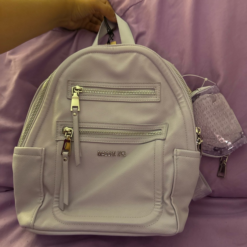 Steve Madden Lavender Faux-Leather Mini Backpack
